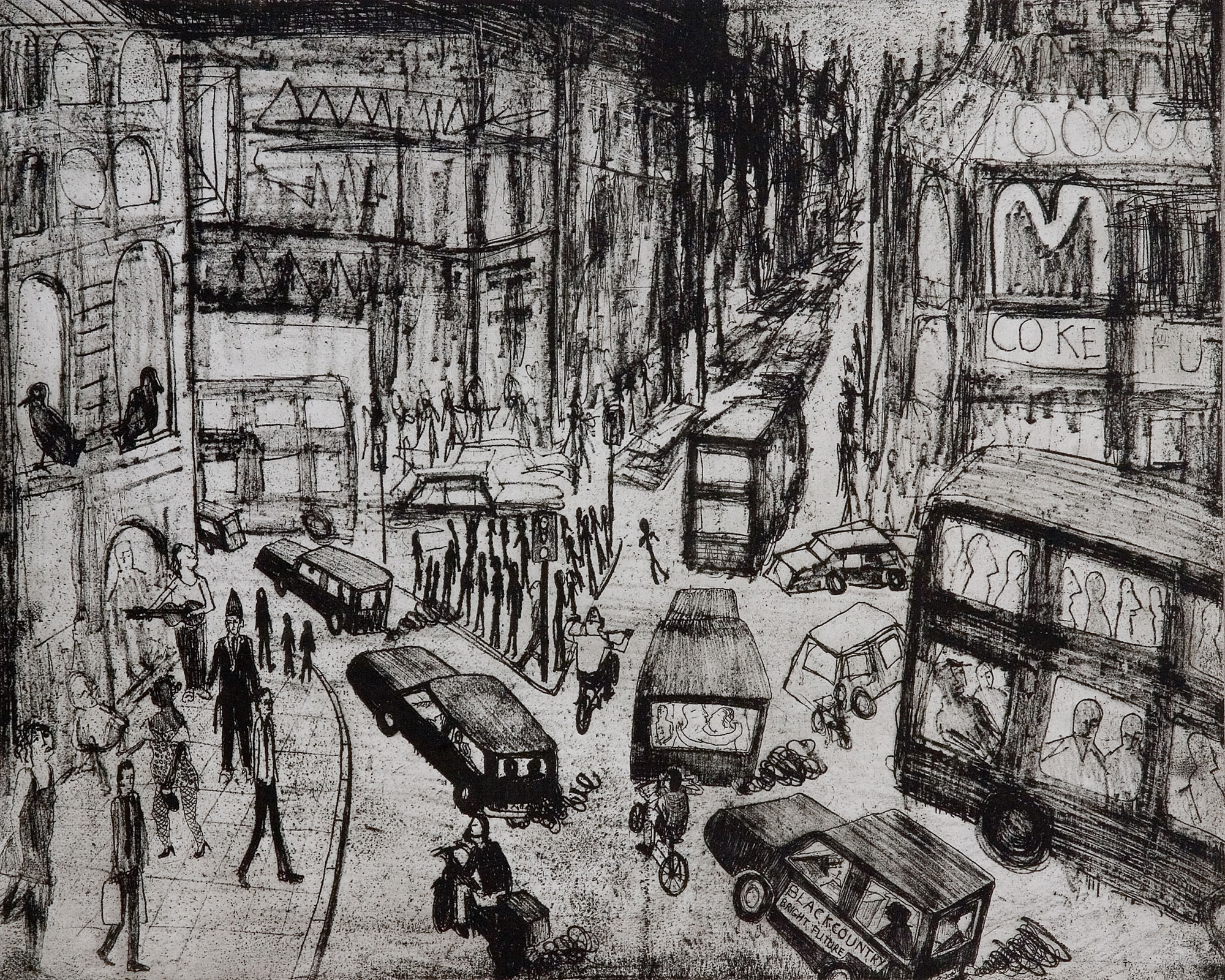 The Circus, Etching, 50x38cm, 1992 The Circus, Etching, 50x38cm, 1992