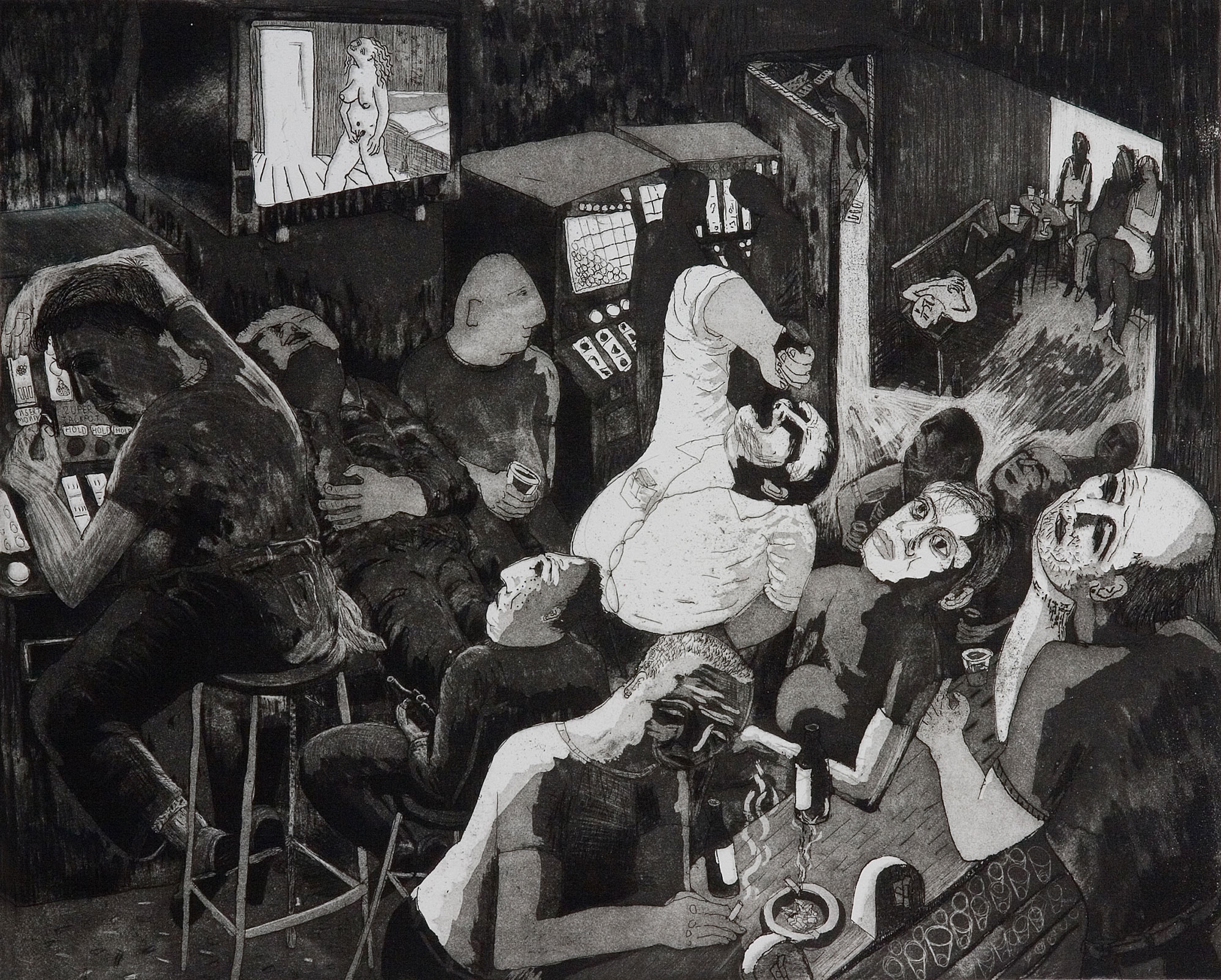 In the Bottle, Etching, 50x38cm, 1992 In the Bottle, Etching, 50x38cm, 1992