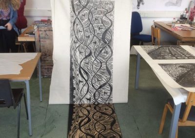 Paul Bloomer, In the Studio - Flight-Shetland woodcuts