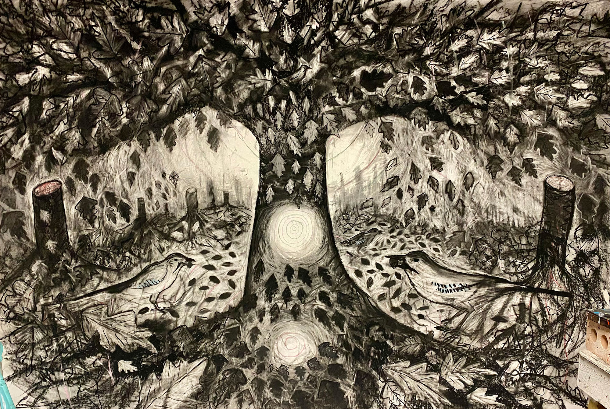 Plant Acorns Like a Jay, Charcoal, 8ftx6ft Plant Acorns Like a Jay, Charcoal, 8ftx6ft