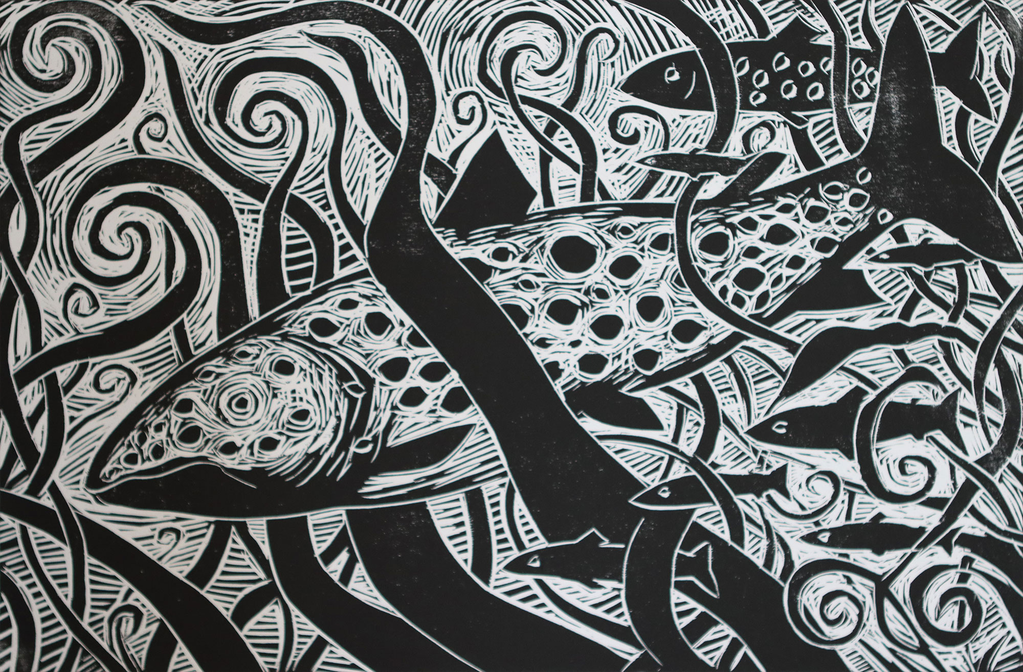 Sea Trout 2, Woodcut, 2024 Sea Trout 2, Woodcut, 2024