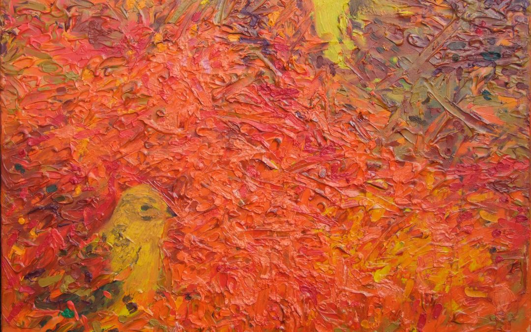 Yellow Hammers on Autumn Rowan