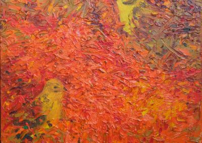 Yellow Hammers on Autumn Rowan